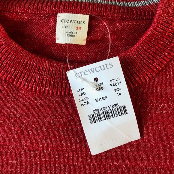 J. Crew Crewcuts red sweatshirt. NWT. Kids 14 - Picture 2 of 3